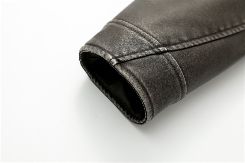 RARF 2023New Coal graysty le Ženska jakna od isprane kože s remenom, kratki kaput sa smanjenim patentnim zatvaračem i vintage jakna na preklop