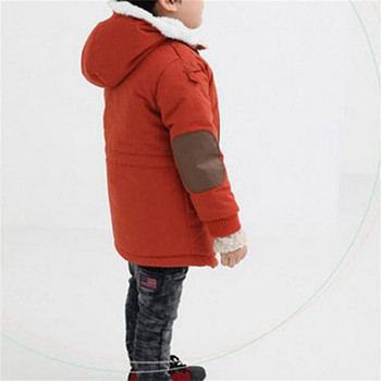 Зимно яке за малко дете Момчета Зимно сладко суичър с качулка Едноцветно жилетка Яке с джобове за момичета или момчета