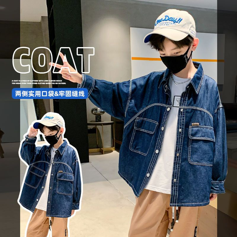 Traper jakna za dječake 5 4 6 8 10 12 14 godina Proljetna nova moda Ležerni kaubojski kaputi za dječake Dječja gornja odjeća Majice za rođendanski poklon