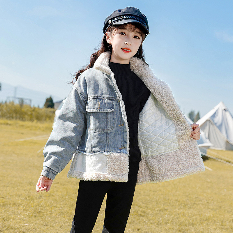 Nova dječja jakna za jesen i zimu 2023. Zimska jakna za dječake Kaput za djevojčice Zadebljana traper jakna s kopčom za djevojčice.