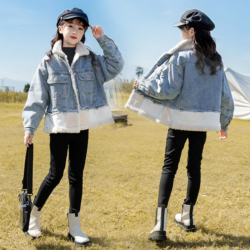 Nova dječja jakna za jesen i zimu 2023. Zimska jakna za dječake Kaput za djevojčice Zadebljana traper jakna s kopčom za djevojčice.