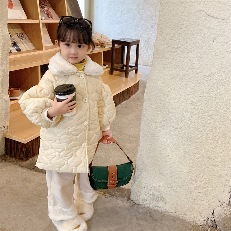 Zimske nove kapute s remenom za djevojčice, dječje marke Parke, odjeća za malu djecu Duga gornja odjeća Dječja modna odjeća za princeze Tople puhove