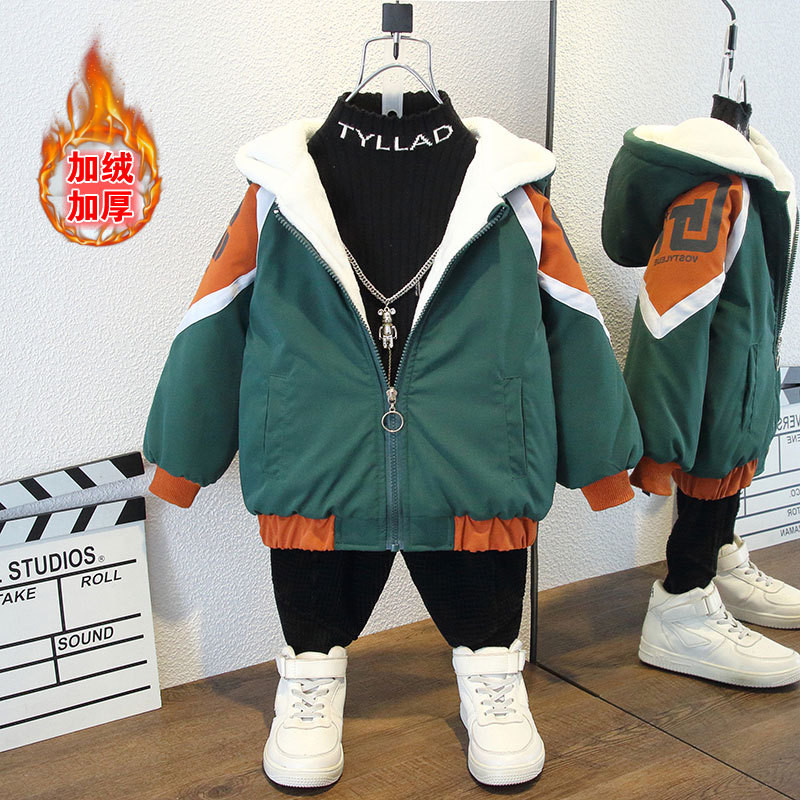 Zimski kaput za dječake 2023. nova dječja pamuk s kapuljačom i deblja topla jakna od baršuna za djecu dječja jakna od 2 do 8 godina