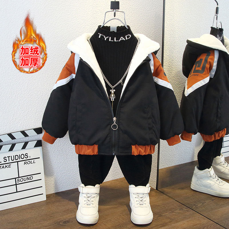 Zimski kaput za dječake 2023. nova dječja pamuk s kapuljačom i deblja topla jakna od baršuna za djecu dječja jakna od 2 do 8 godina