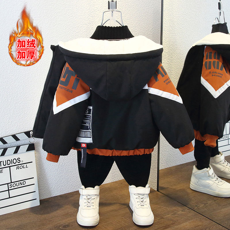 Zimski kaput za dječake 2023. nova dječja pamuk s kapuljačom i deblja topla jakna od baršuna za djecu dječja jakna od 2 do 8 godina