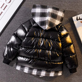 Παιδικό μπουφάν με επένδυση New Boys Down padded Jacket Παιδικό χειμωνιάτικο μπουφάν με κουκούλα Teenage Boys Χοντρό παλτό