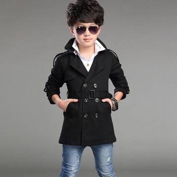 Ново зимно палто за момчета Висококачествено модно двуредно плътно вълнено палто за момчета Детско вълнено палто Яке Момчета Детско връхно облекло