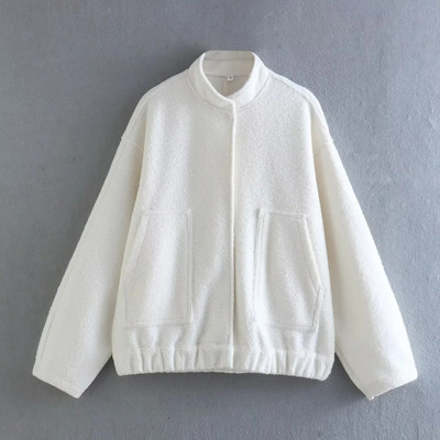 Fashion Bomber Jackets Γυναικεία Άνοιξη 2023 Μασίφ μακρυμάνικα μπουφάν Stand γιακά Γυναικεία παλτό με τσέπες Γυναικεία Cool Streetwear