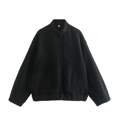 Fashion Bomber Jackets Γυναικεία Άνοιξη 2023 Μασίφ μακρυμάνικα μπουφάν Stand γιακά Γυναικεία παλτό με τσέπες Γυναικεία Cool Streetwear