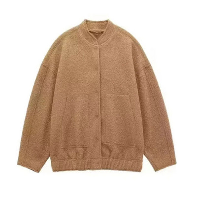Fashion Bomber Jackets Γυναικεία Άνοιξη 2023 Μασίφ μακρυμάνικα μπουφάν Stand γιακά Γυναικεία παλτό με τσέπες Γυναικεία Cool Streetwear