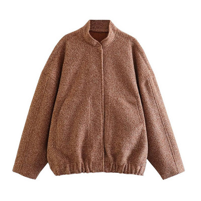 Fashion Bomber Jackets Γυναικεία Άνοιξη 2023 Μασίφ μακρυμάνικα μπουφάν Stand γιακά Γυναικεία παλτό με τσέπες Γυναικεία Cool Streetwear