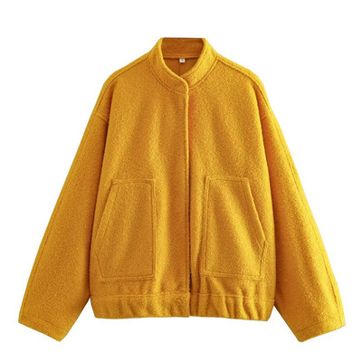 Fashion Bomber Jackets Γυναικεία Άνοιξη 2023 Μασίφ μακρυμάνικα μπουφάν Stand γιακά Γυναικεία παλτό με τσέπες Γυναικεία Cool Streetwear