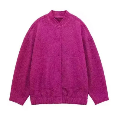 Fashion Bomber Jackets Γυναικεία Άνοιξη 2023 Μασίφ μακρυμάνικα μπουφάν Stand γιακά Γυναικεία παλτό με τσέπες Γυναικεία Cool Streetwear