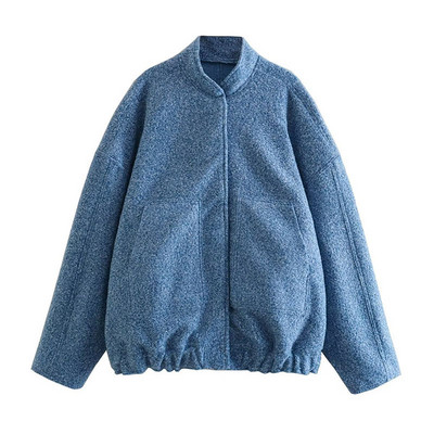 Fashion Bomber Jackets Γυναικεία Άνοιξη 2023 Μασίφ μακρυμάνικα μπουφάν Stand γιακά Γυναικεία παλτό με τσέπες Γυναικεία Cool Streetwear