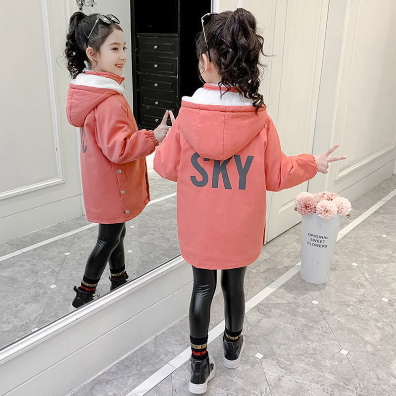 Dugačka jakna za djevojčice Debeli topli kaputi za djevojčice Gornja odjeća s podstavljenom pamukom za djecu Zimska dječja odjeća 6 8 10 12 14
