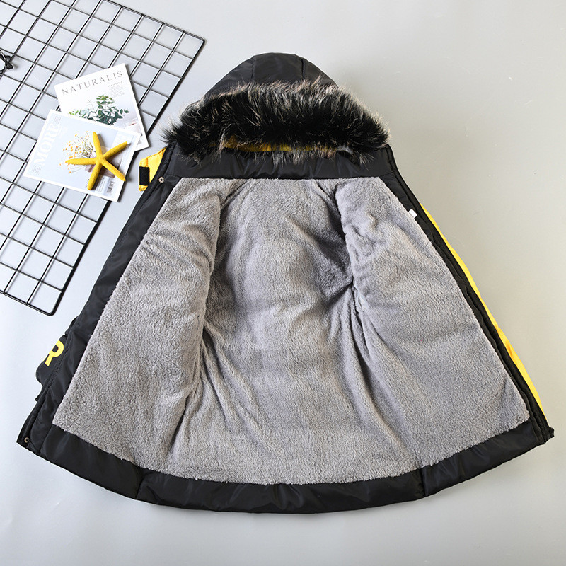 Zimska jakna za dječaka Jesenska duga pamučna gornja odjeća 2021. Nova modna dječja dječja debela plišana topla odjeća s kapuljačom za dječake