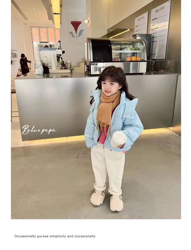 Nova zimska puhasta jakna za djevojčice, dječji kaputi, dječja gornja odjeća za zimu i jesen 2022-WT021