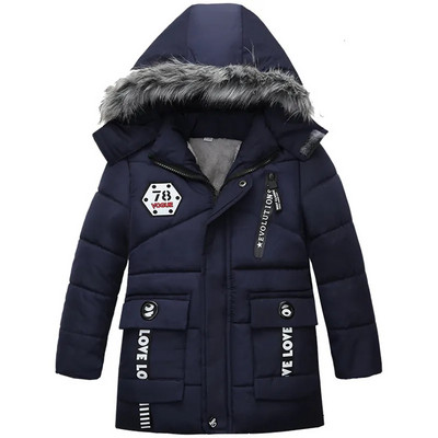 Παιδικά μπουφάν για αγόρι νήπιο Snowsuit Βρεφικό χειμωνιάτικο μπουφάν Ζεστό γούνινο παλτό Παιδικά με κουκούλα Parka Outerwear Ρούχα 1-6 ετών