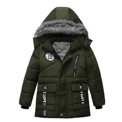 Παιδικά μπουφάν για αγόρι νήπιο Snowsuit Βρεφικό χειμωνιάτικο μπουφάν Ζεστό γούνινο παλτό Παιδικά με κουκούλα Parka Outerwear Ρούχα 1-6 ετών
