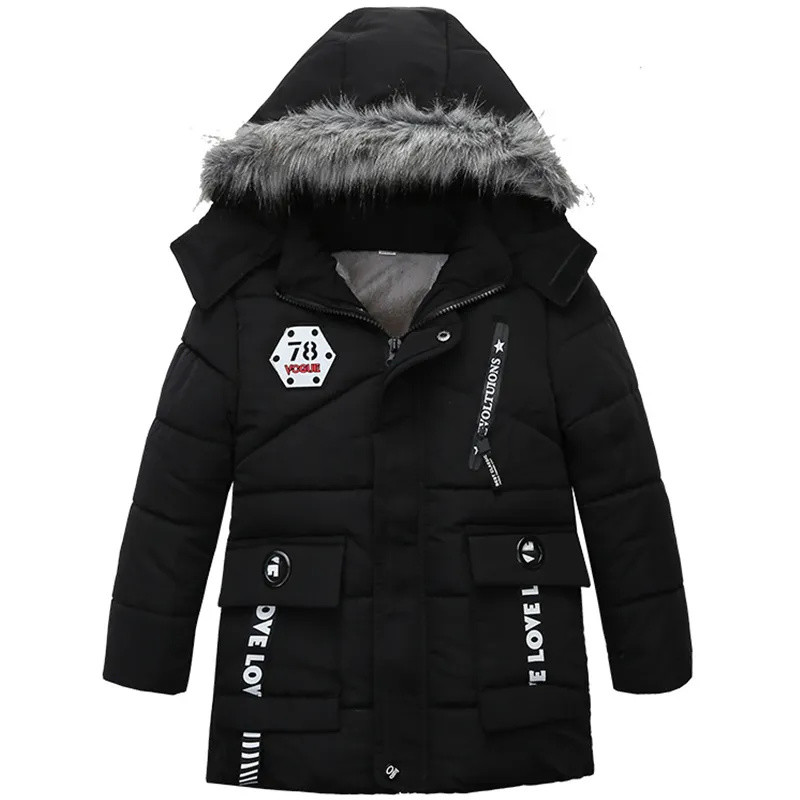 Dječje jakne za dječake Snježno odijelo za malu djecu Dječja zimska jakna Topla krznena bunda Dječja parka s kapuljačom Gornja odjeća Odjeća 1-6 godina