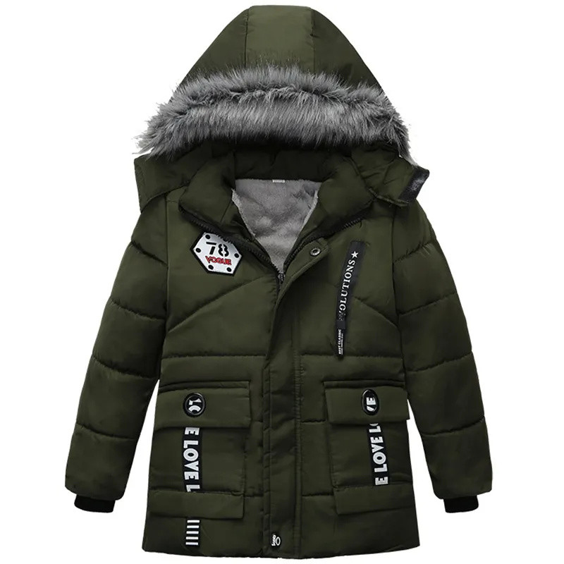 Dječje jakne za dječake Snježno odijelo za malu djecu Dječja zimska jakna Topla krznena bunda Dječja parka s kapuljačom Gornja odjeća Odjeća 1-6 godina