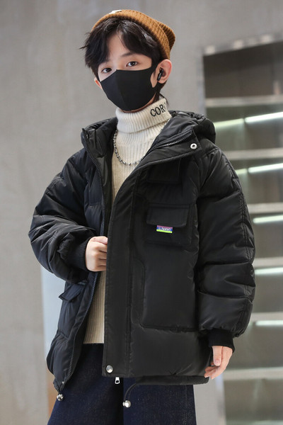 Fashion Boys παλτό με κουκούλα με φερμουάρ Εξωτερικά ενδύματα Παιδικό τζάκετ Φθινοπωρινό Χειμώνα Παχύ Ζεστά Εφηβικά Παιδικά Ρούχα CH66