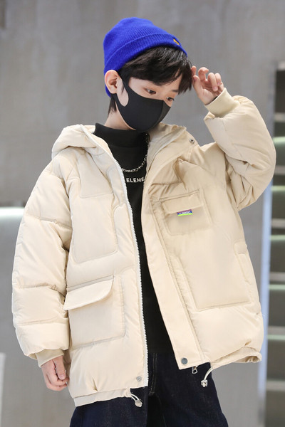 Fashion Boys παλτό με κουκούλα με φερμουάρ Εξωτερικά ενδύματα Παιδικό τζάκετ Φθινοπωρινό Χειμώνα Παχύ Ζεστά Εφηβικά Παιδικά Ρούχα CH66