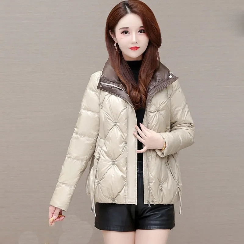 2023 Ženska kratka jakna Zimski debeli pamučni podstavljeni kaputi Ženske sjajne pufer parke Ženski zimski kaput Gornja odjeća Ženska odjeća