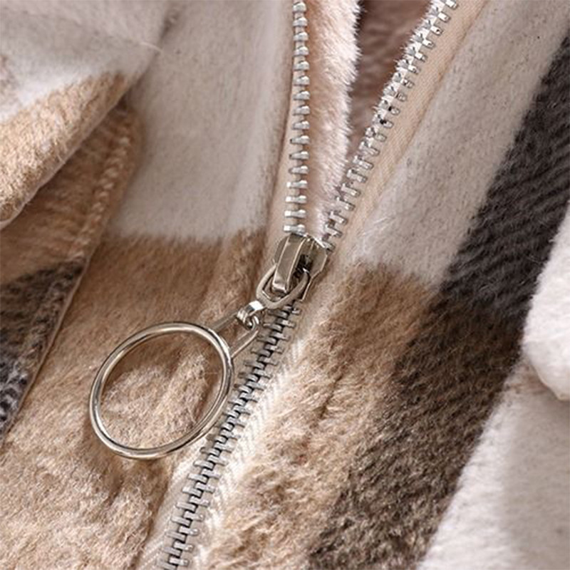 Dječji vuneni kaput s kapuljačom za dječake, novi zimski baršunasti termo karirani kaput za slobodno vrijeme, sportove na otvorenom, gornji dio