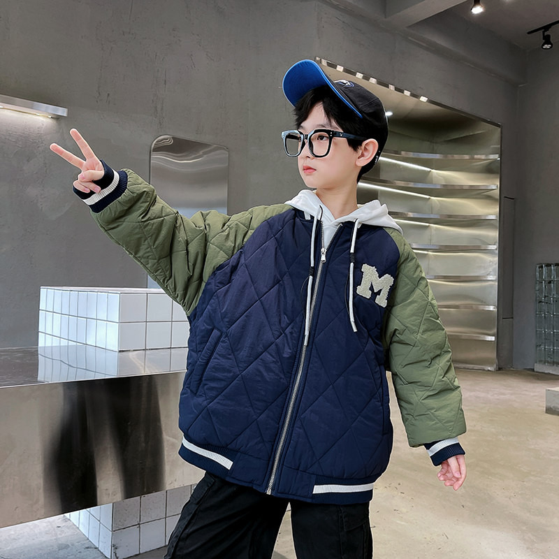 Dječja bejzbol jakna velike veličine Jesen Zima Debeli sportski kaput Ležerna topla pamučna odjeća za dječake Gornja odjeća za studente 4-14 godina