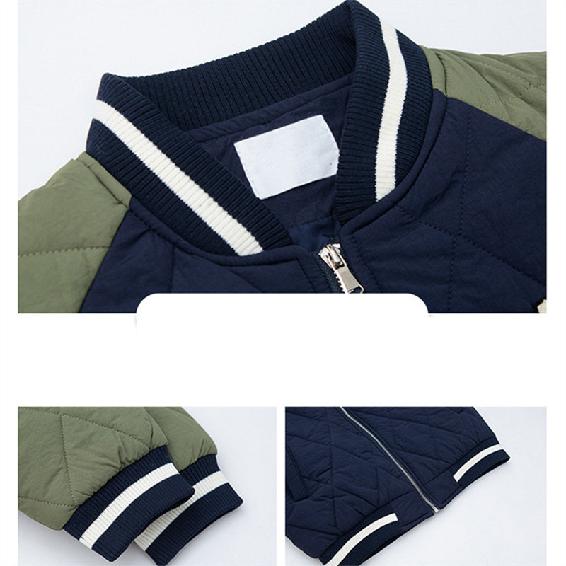 Dječja bejzbol jakna velike veličine Jesen Zima Debeli sportski kaput Ležerna topla pamučna odjeća za dječake Gornja odjeća za studente 4-14 godina