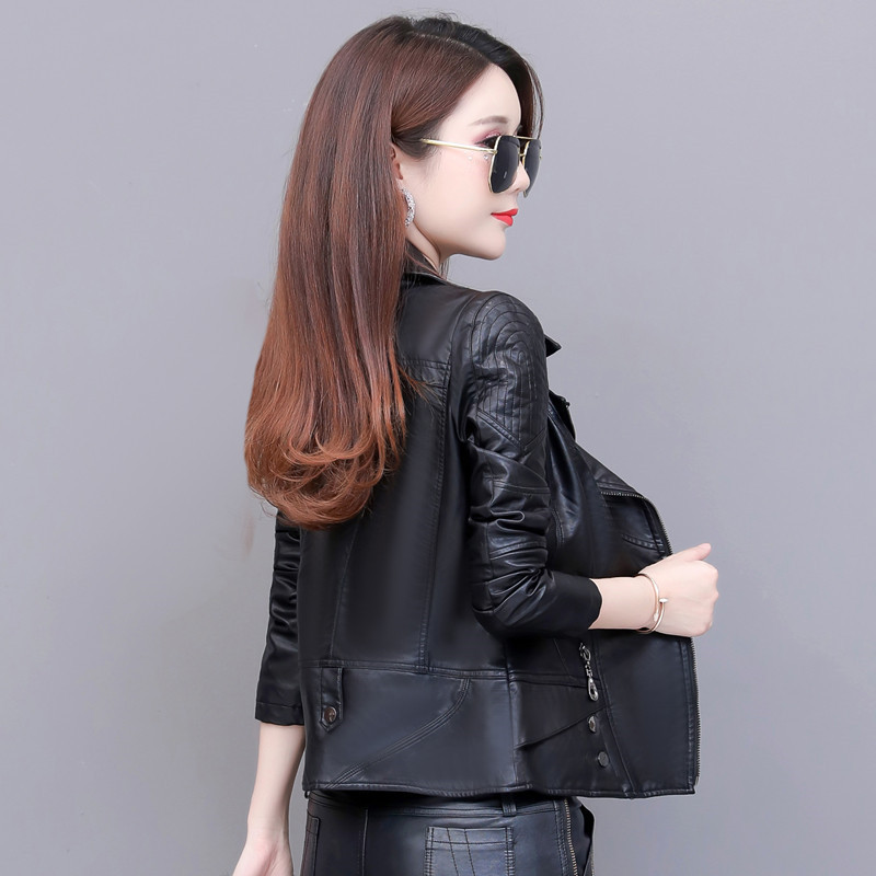 2022. Proljeće Jesen Ženska kožna jakna Nova korejska tanka ženska kratka crna kožna gornja odjeća Male ležerne ženske majice