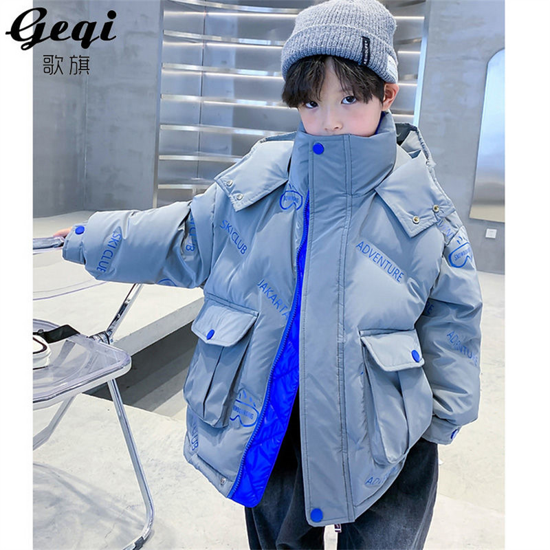 4 6 8 10 12 14 godina Jakna za velike dječake Jesen Zima Deblja topla tinejdžerska dječja jakna Modni dugi stilski kaput za dječake s patentnim zatvaračem