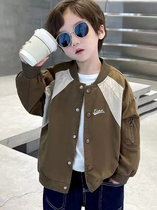 3-10T Dječja modna jakna za dječaka Kaput Proljeće Jesen Bejzbol uniforma Pamučna gornja odjeća s printom slova Odjeća za bebe i djecu