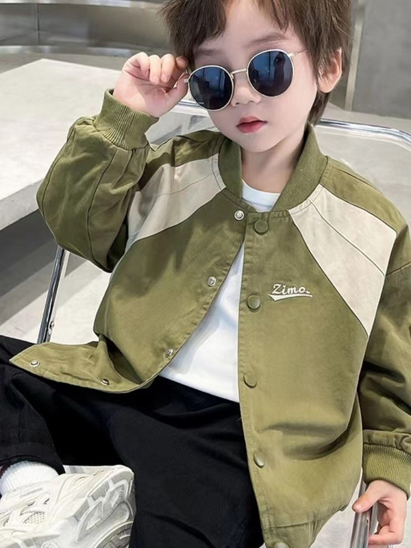 3-10T Dječja modna jakna za dječaka Kaput Proljeće Jesen Bejzbol uniforma Pamučna gornja odjeća s printom slova Odjeća za bebe i djecu