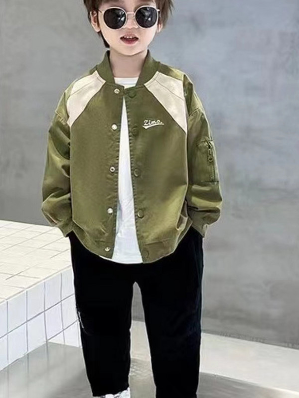 3-10T Dječja modna jakna za dječaka Kaput Proljeće Jesen Bejzbol uniforma Pamučna gornja odjeća s printom slova Odjeća za bebe i djecu