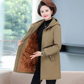 Palton pentru femei Parka Jachetă de iarnă Fleece Bumbac Haine oversize Thicke Plush Casual Glugă Mid Long îmbrăcăminte exterioară Femei Windbreakers