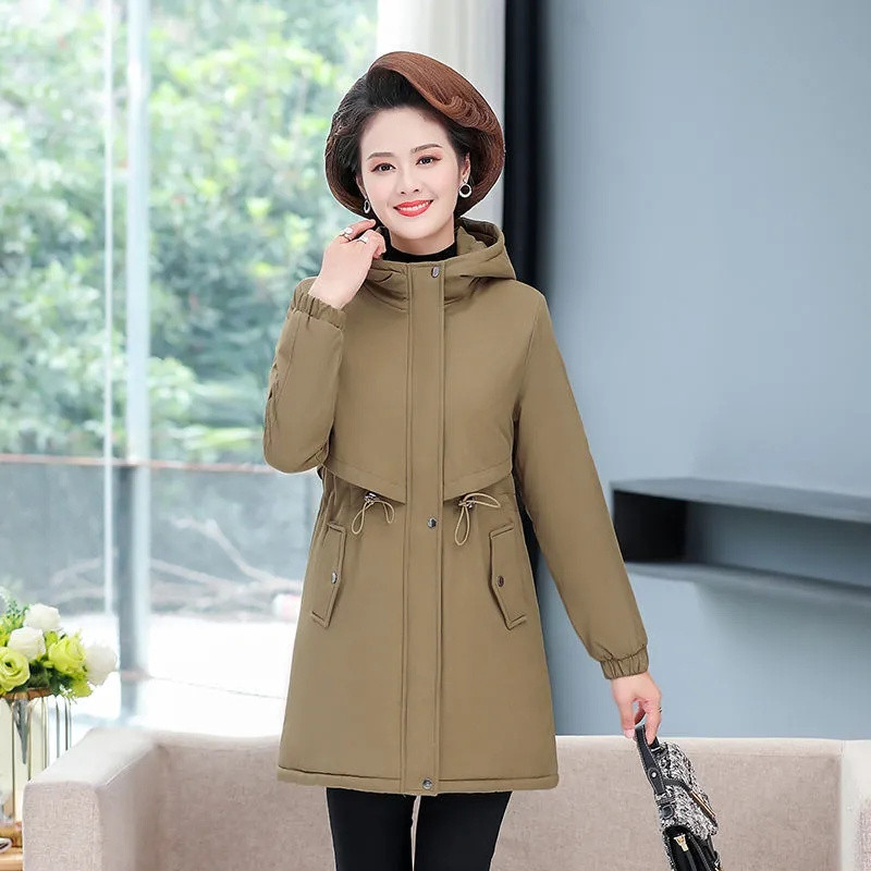 Ženski kaput Parke Zimska jakna Flis Pamučna odjeća Prevelika debela plišana ležerna gornja odjeća s kapuljačom Srednje dugačka odjeća Ženske vjetrovke