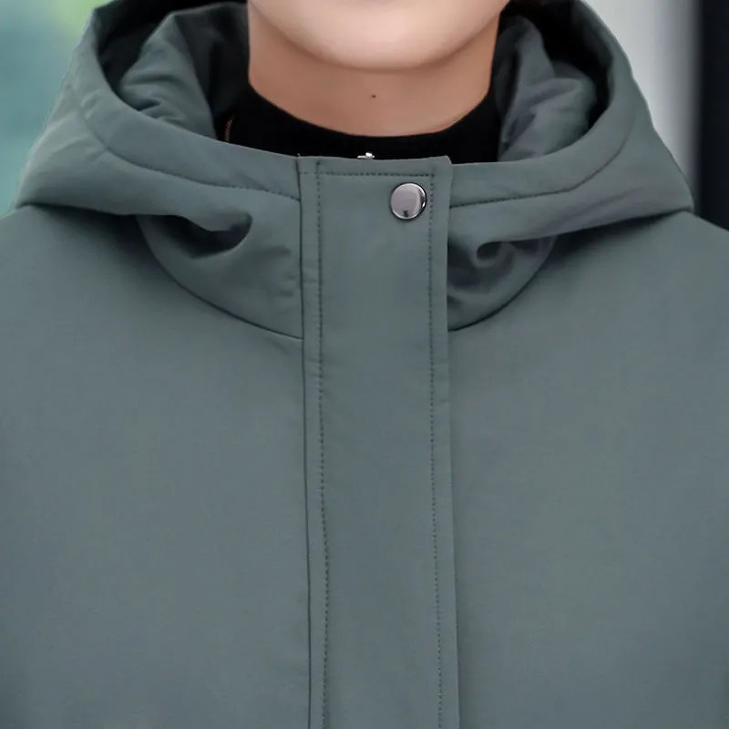 Ženski kaput Parke Zimska jakna Flis Pamučna odjeća Prevelika debela plišana ležerna gornja odjeća s kapuljačom Srednje dugačka odjeća Ženske vjetrovke