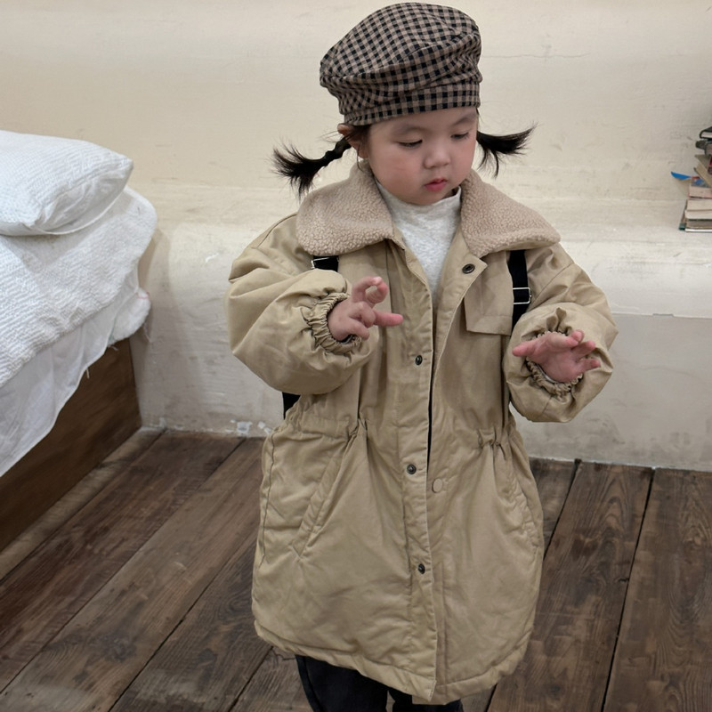 Parke Dječja odjeća Duga plišana zadebljana vjetrovka Topla za dječake Djevojčice za bebe Nova pamučna vintage ovratnica