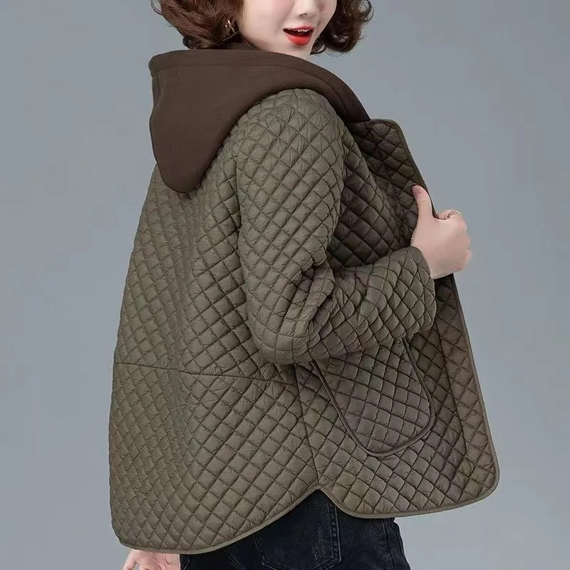 Jesen Zimska jakna Nova ženska lagana pamučna jakna Korejska modna srednjevjekovna pamučna podstavljena jakna s kapuljačom Ženske ležerne majice