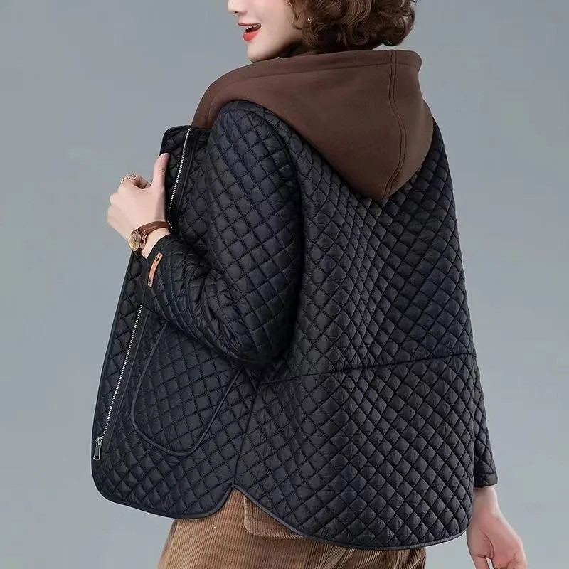 Jesen Zimska jakna Nova ženska lagana pamučna jakna Korejska modna srednjevjekovna pamučna podstavljena jakna s kapuljačom Ženske ležerne majice