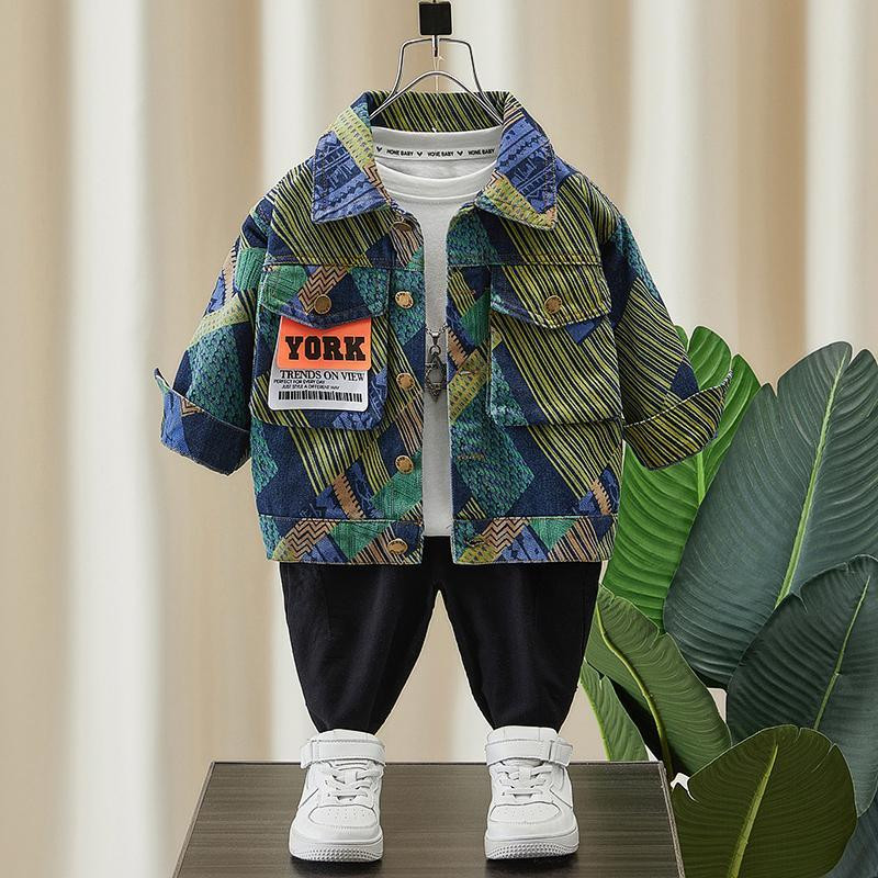 Nova modna jakna za dječake 2023. Korejska jakna za proljeće/jesen s printom Odjeća za bejzbol za dječake Božićni rođendanski dar 2 3 4 5 6 8 Y