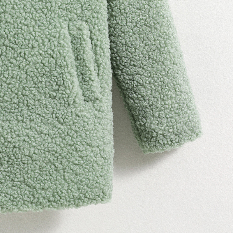 Korejski stil Jesen Zima Bunde za djevojčice Zeleni kardigani s jednim kopčanjem za malu djecu Mješavina vune Topla dječja vanjska odjeća