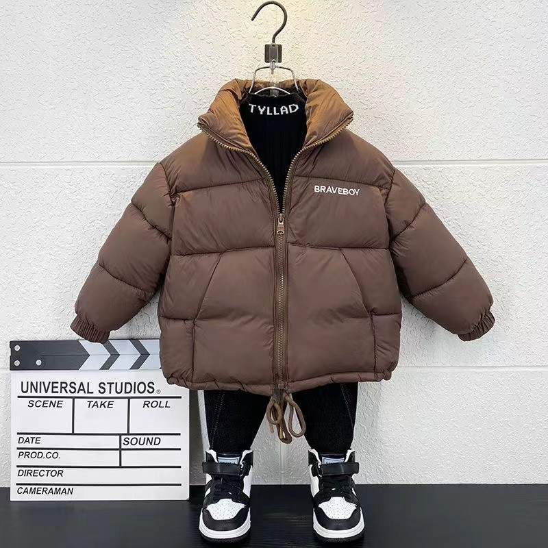 Pamučna jakna za dječake, zima 2024. Nova dječja korejska verzija, topla pamučna jakna s vjetrootpornom debljanom jaknom Dječja odjeća