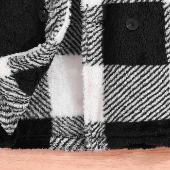 Детско палто Корейска версия на модно зимно момче с дълги карирани палта с дълги ръкави Обикновено ежедневно яке Палто за момчета Топло яке