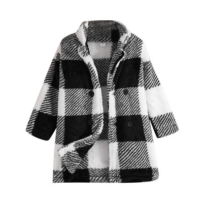 Παιδικό παλτό Κορεατική έκδοση του Fashion Winter Boy In The Long Lengleeve Plaid Coat Απλό casual τζάκετ παλτό για αγόρια Ζεστό μπουφάν