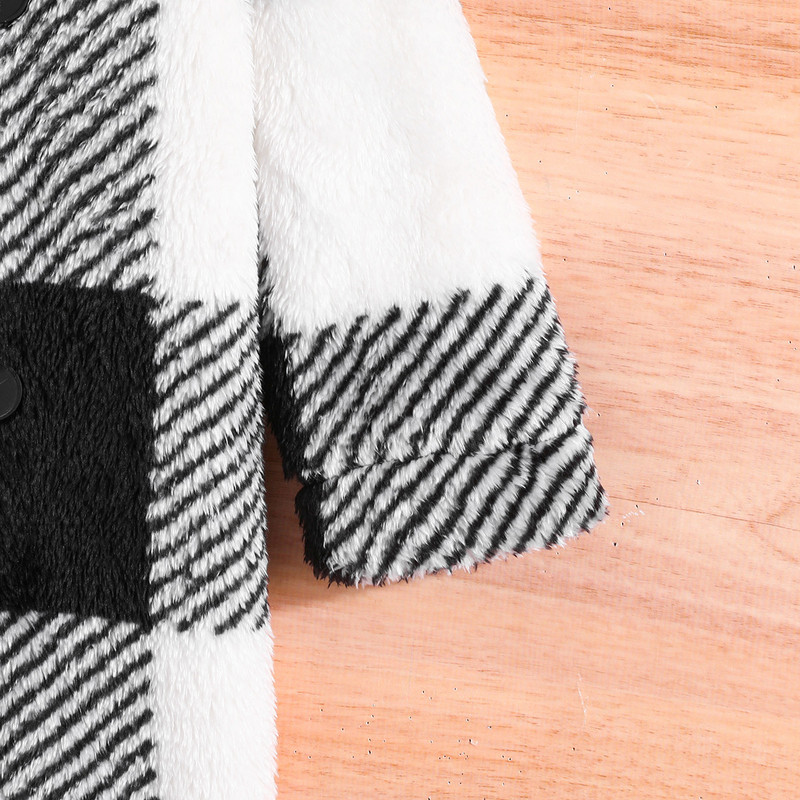 Dječji kaput Korejska verzija modnog zimskog dječaka u kariranom kaputu dugih rukava Jednostavna ležerna jakna Kaput za dječake Topla jakna