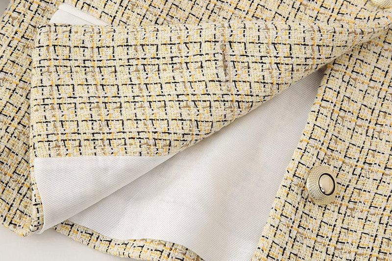 Ženski blejzer kaput 2023. Nova modna jakna od tvida Tekstura gumba Kratki blejzeri Proljetna jakna Ženska nova gornja odjeća Chic Topovi