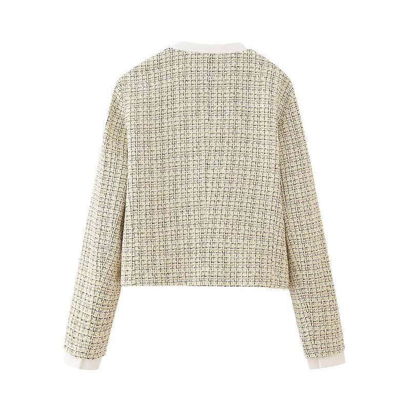 Ženski blejzer kaput 2023. Nova modna jakna od tvida Tekstura gumba Kratki blejzeri Proljetna jakna Ženska nova gornja odjeća Chic Topovi
